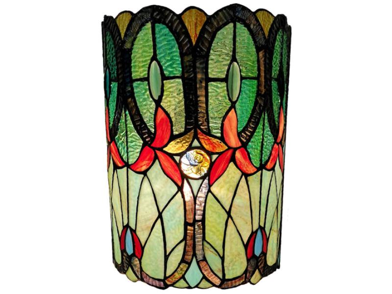 Picture of Amora Lighting AM247WL10B 13.5 in. High Tiffany Style Double-Light Floral Wall Sconce