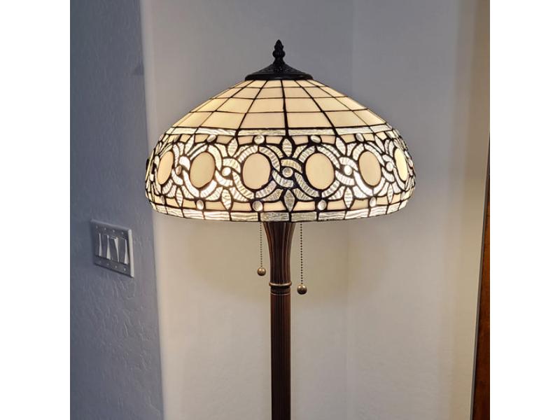Picture of Amora Lighting AM232FL16B 62 in. High Tiffany Style Floral Floor Lamp&#44; White