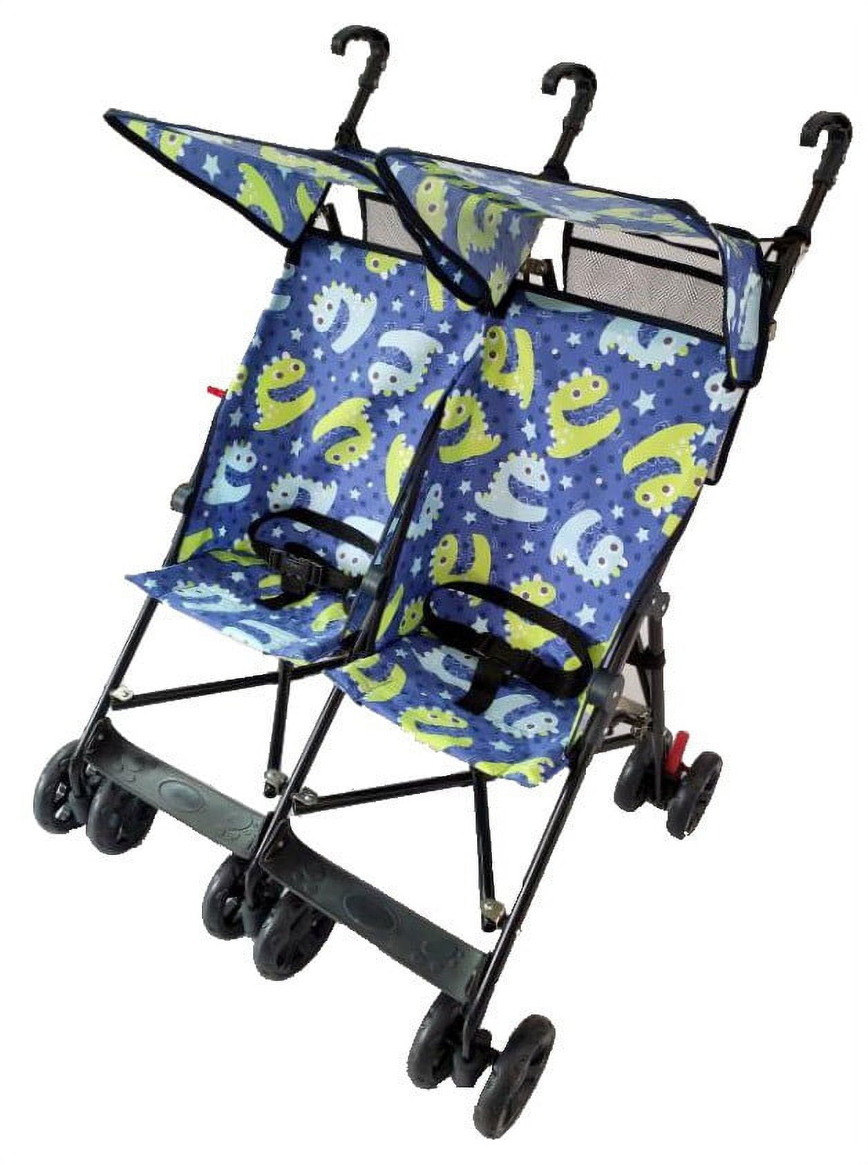 Picture of Amoroso 42182 blue Twin Umbrella Stroller&#44; Blue - Side by Side