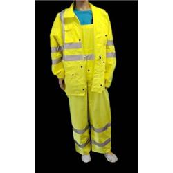 Picture of Ameri-Viz A-473-3M Ansi Class 3 Lime - Reflective Rain Bib Overall Pants with 3M Reflective Crossing Guard&#44;Construction & Traffic Control