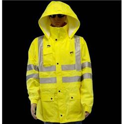 Picture of Ameri-Viz A-483-3M Lime & Ansi Class 3 -Jacket with 3M Reflective Crossing Guard&#44; Construction & Traffic Control