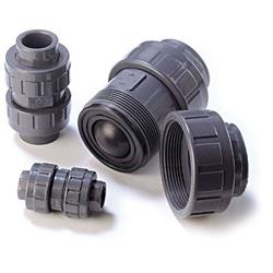 True Union Ball Check Valve, Schedule 80 PVC, 1 in Pipe Size
