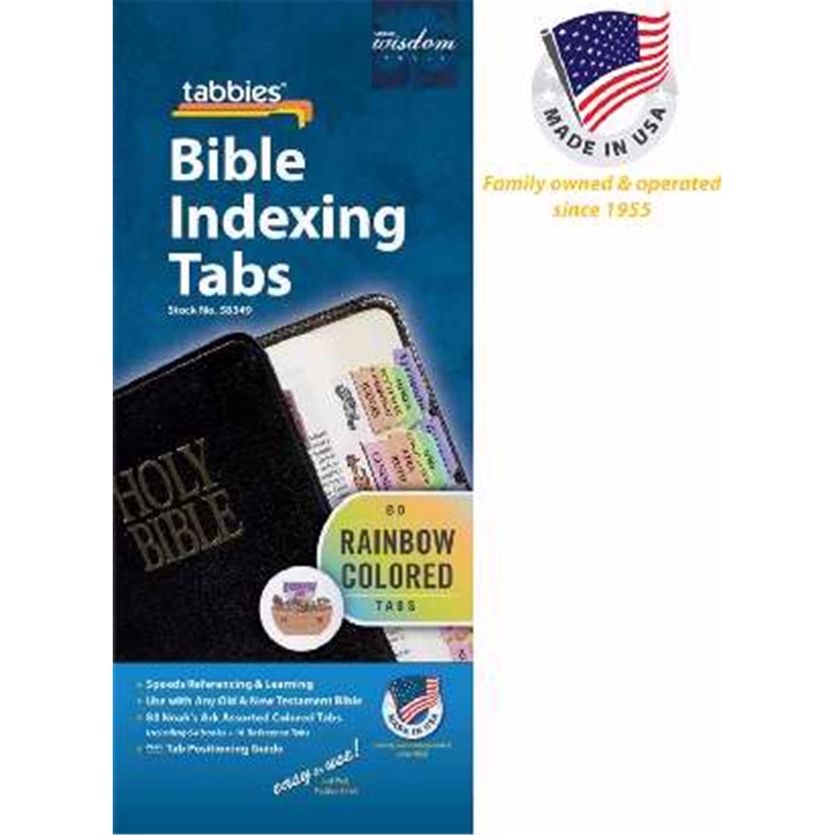 BIBLE INDEXING TABS- NOAH'S ARK THEME OT & NT, 80 ASSTD TABS, 1"L-1/4" EXT, 10 PKS/BX, 10PK