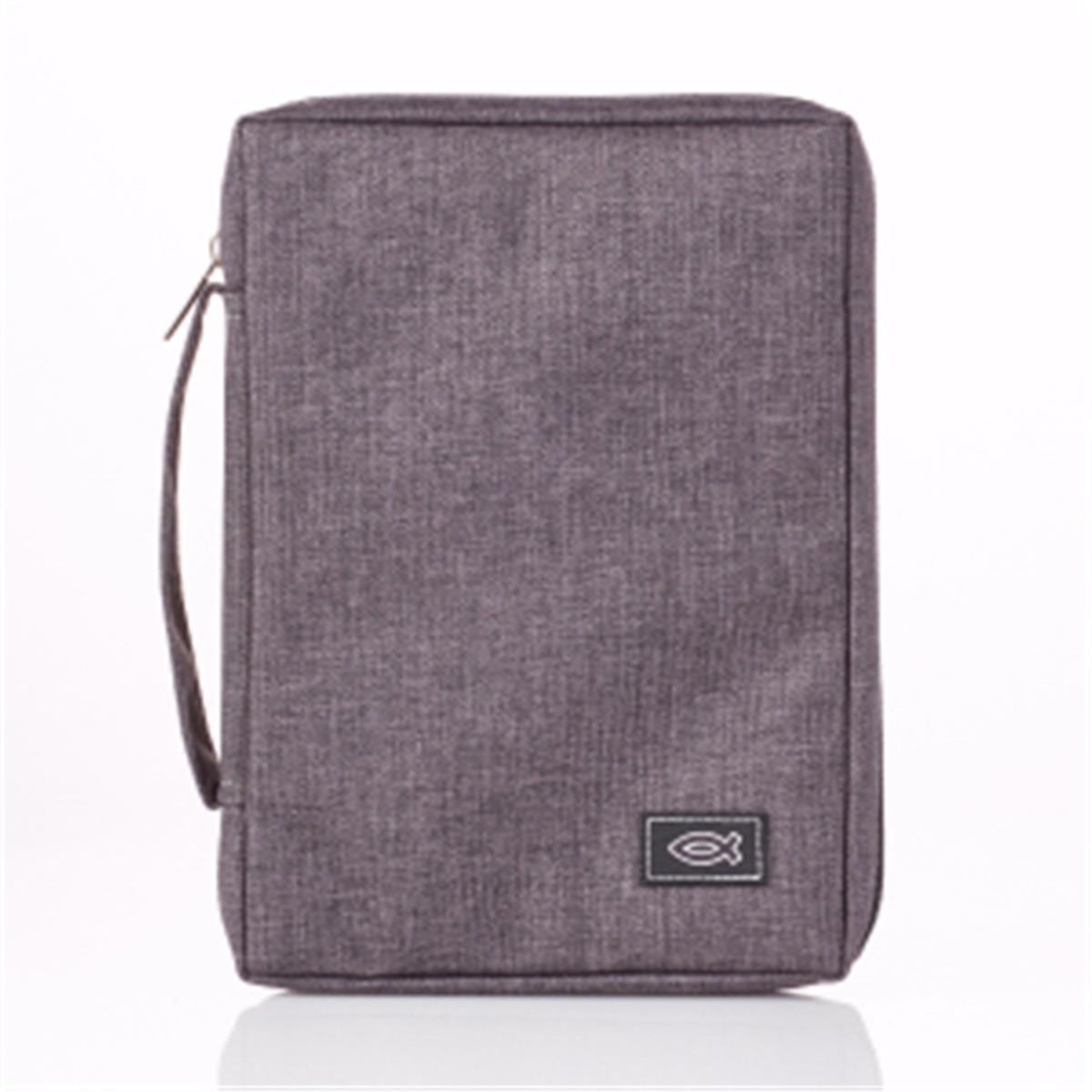 Bible Cover-Value-Fish - Large-Gray