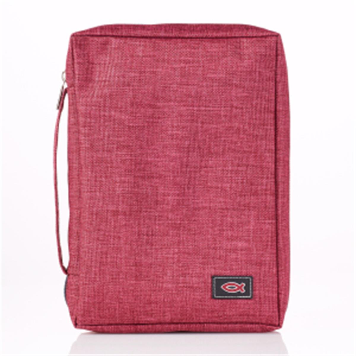 Bible Cover-Value-Fish - Medium, Burgundy