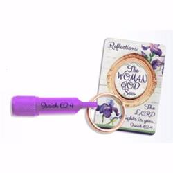 Picture of Christian Tools Of Affirmation 177765 Flashlight-Mini LED & Reflections The Woman God Sees-Lavender -Isaiah 624 E