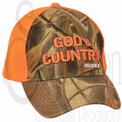 196363 God & Country Cap, Camo & Orange