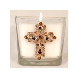 Picture of Abba Products 177478 Candle-Frankincense & Myrrh Jeweled Cross - Large