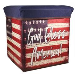 Picture of Swanson Christian Supply 197784 12 x 12 x 12 in. God Bless America&#44; American Flag Collapsible Storage Box
