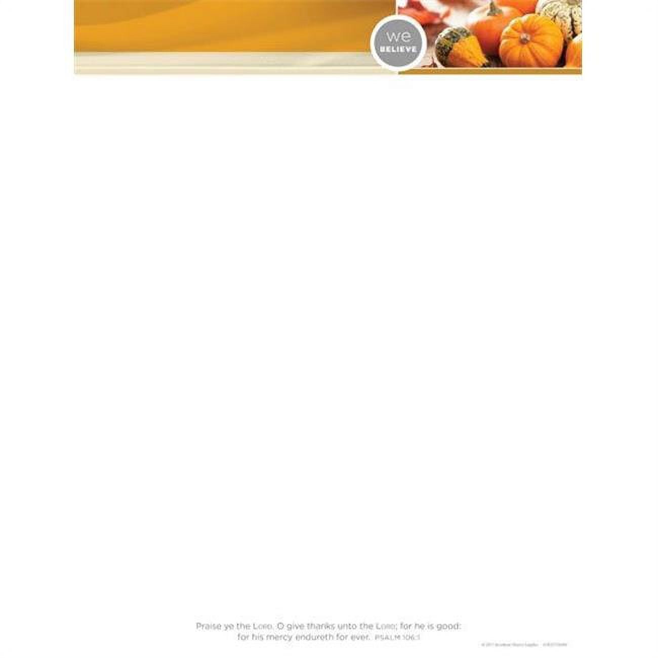 Picture of B & H Publishing Group 196480 Letterhead-We Believe Happy Thanksgiving - Pack of 100