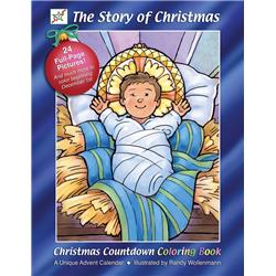 Vermont Christmas  Christmas Countdown Coloring Book The Story of Christmas - 8.5 x 11 in.
