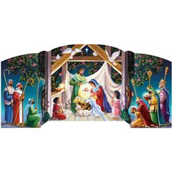Picture of Vermont Christmas 189893 Free Standing Advent Calendar - Visiting The Manger - 18 x 8.75 in.