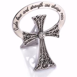 Picture of Alexas Angels 14751X 2.5 in. Bedside Cross-Trust In God with Crystal - Carded