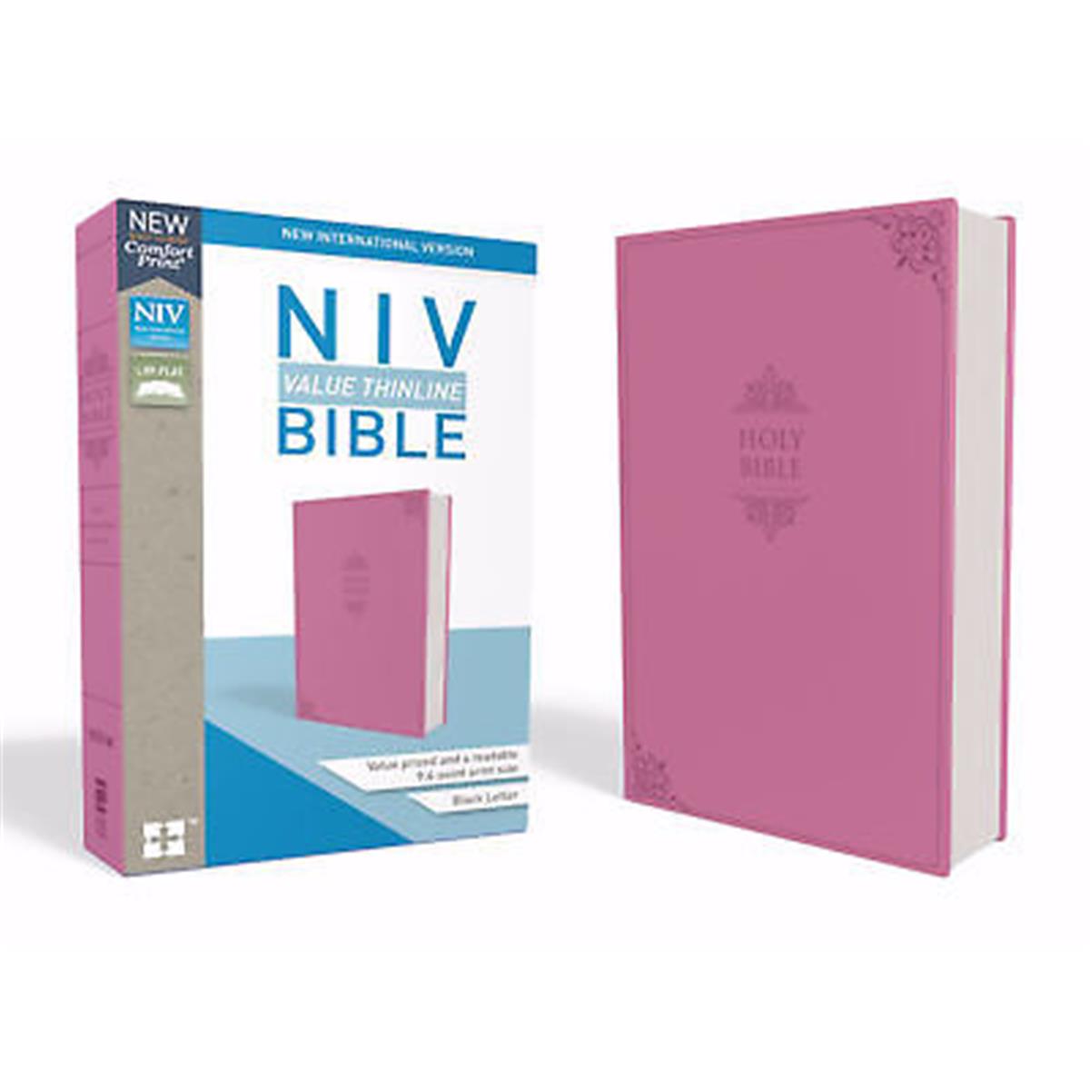 17899X Niv Value Thinline Bible Comfort Print - Pink Leathersoft