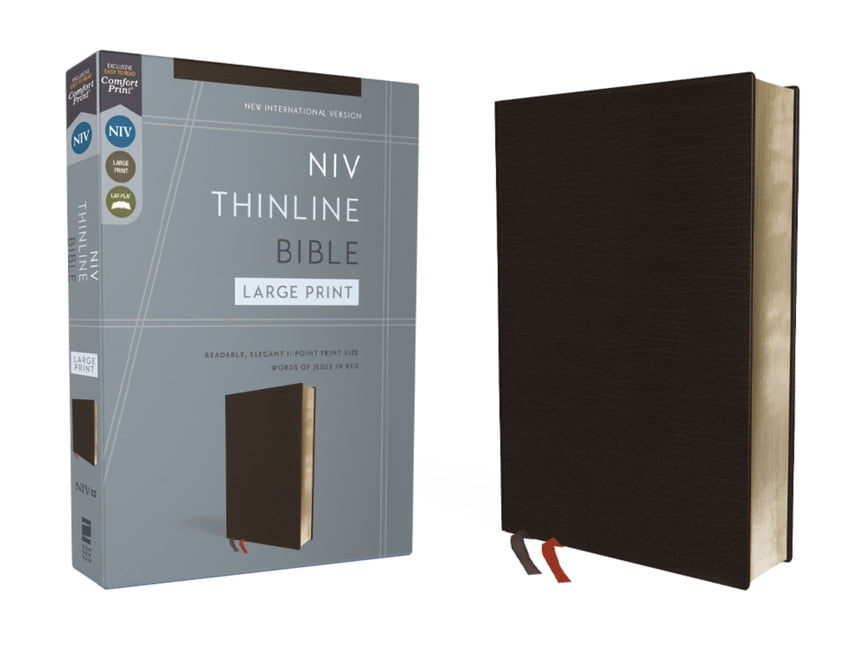 178996 Large Print Black Bonded Leather NIV Thinline Bible