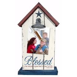 Picture of Divinity Boutique 90468 God Bless America-Wooden House Picture Clip Wrapped Canvas