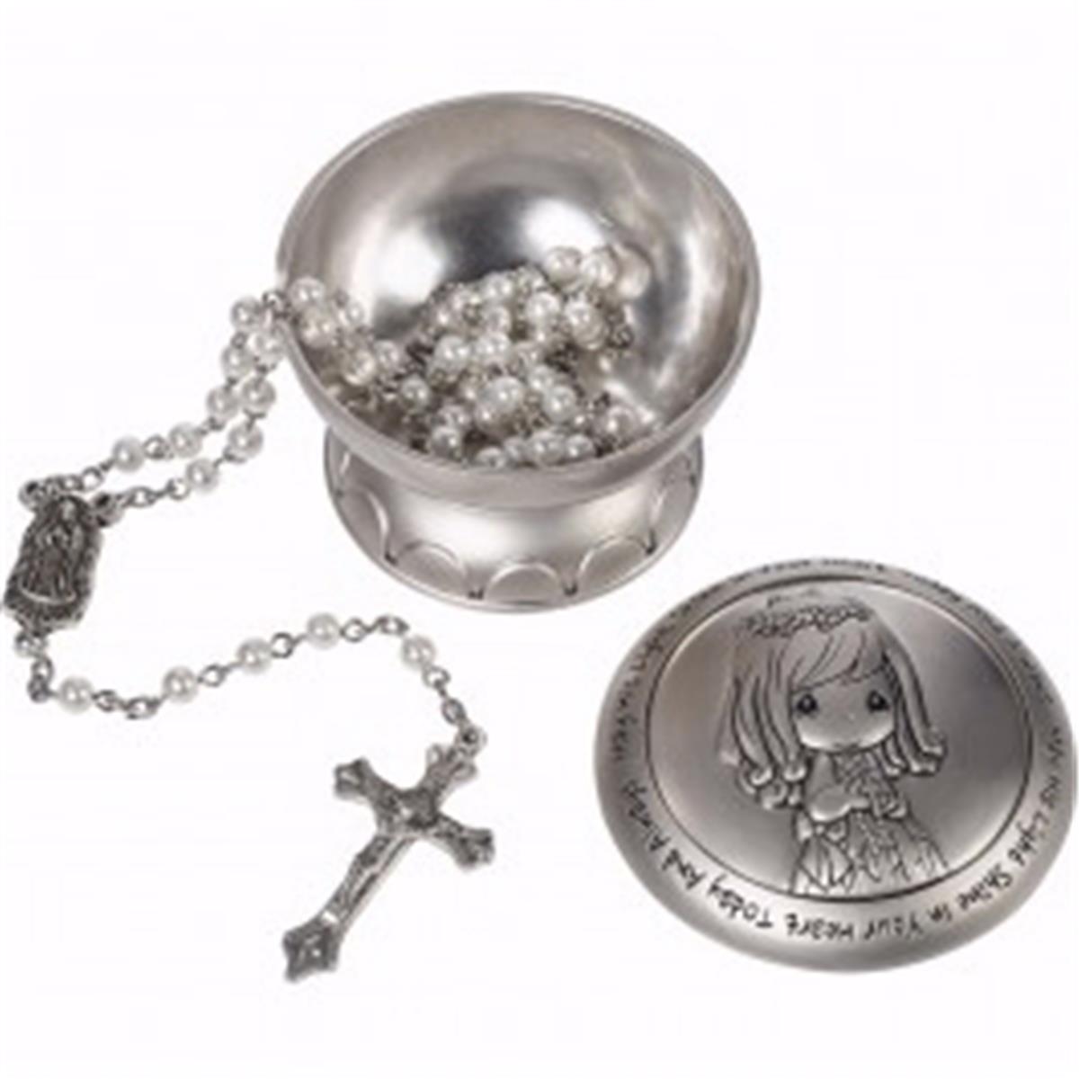 19967X Girl First Communion Covered Trinket Box