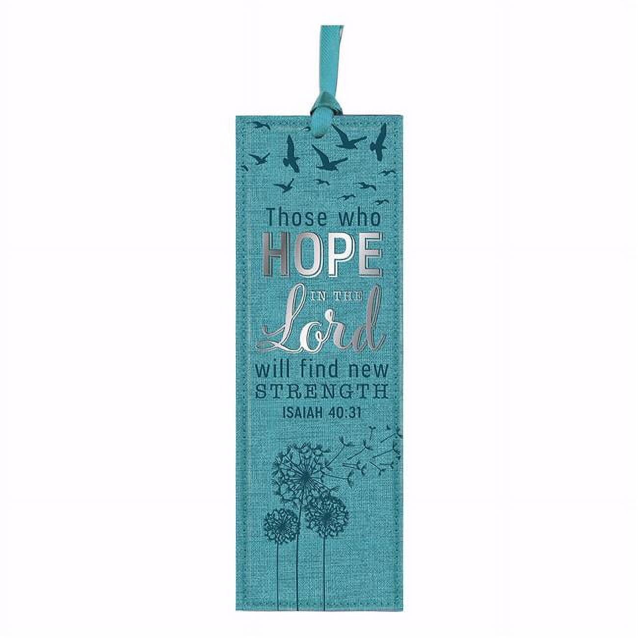 Picture of Christian Art Gifts 189316 Those Who Hope Pagemarker - Bookmark, Teal Lux Leather