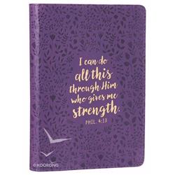 195475 I Can Do All This Classic Lux Leather Journal, Positively Purple