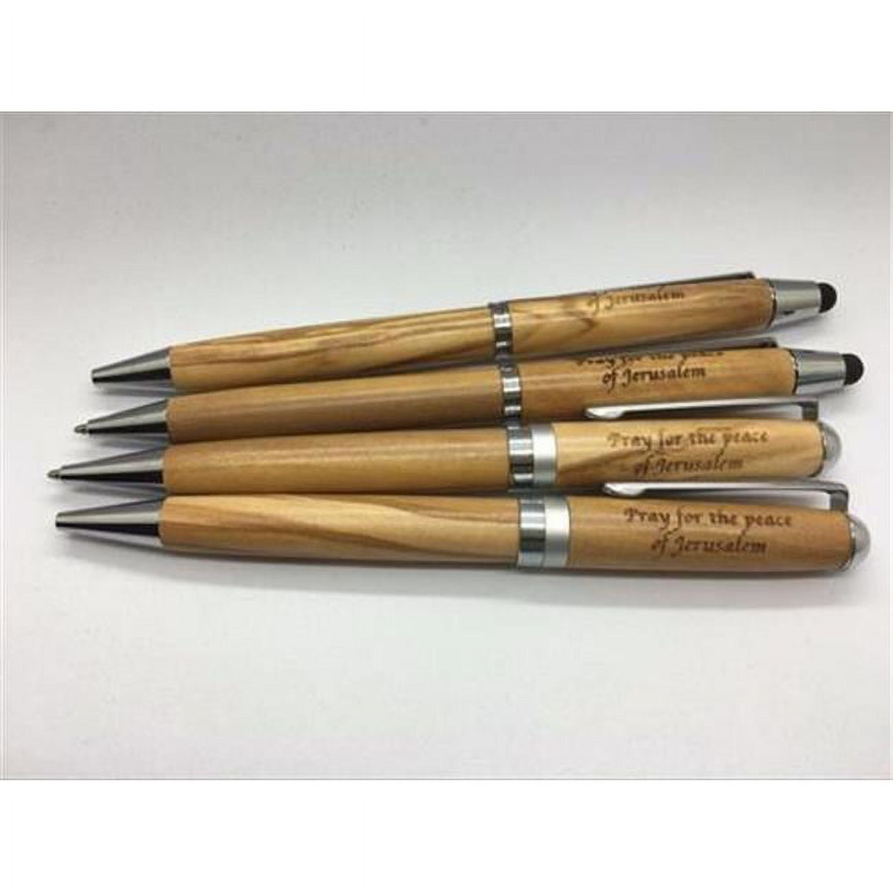 Picture of Holy Land Gifts 175556 Pen - Olive Wood Inscribed with Pray for The Peace of Jerusalem