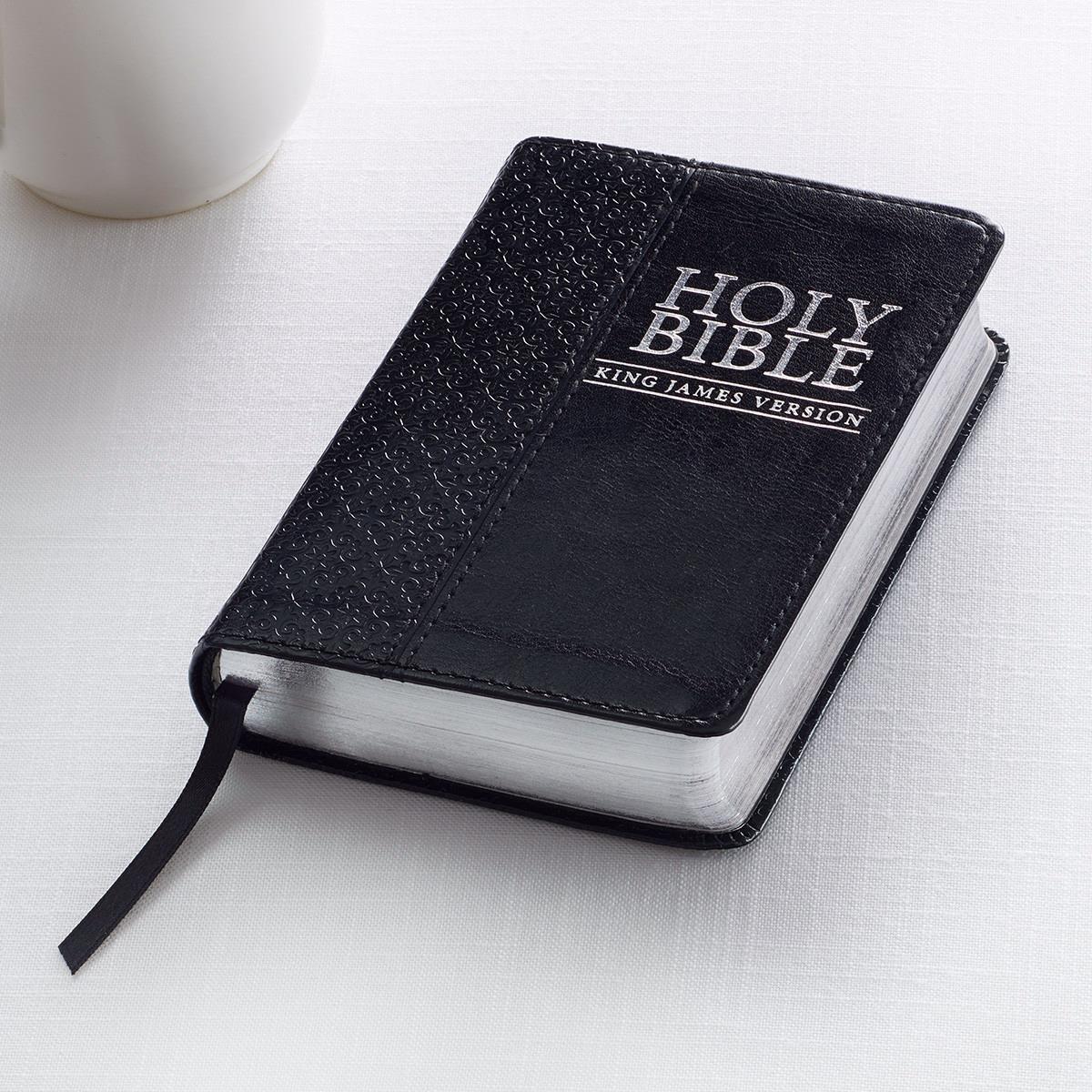 KJV Mini Pocket Bible-Black Luxleather