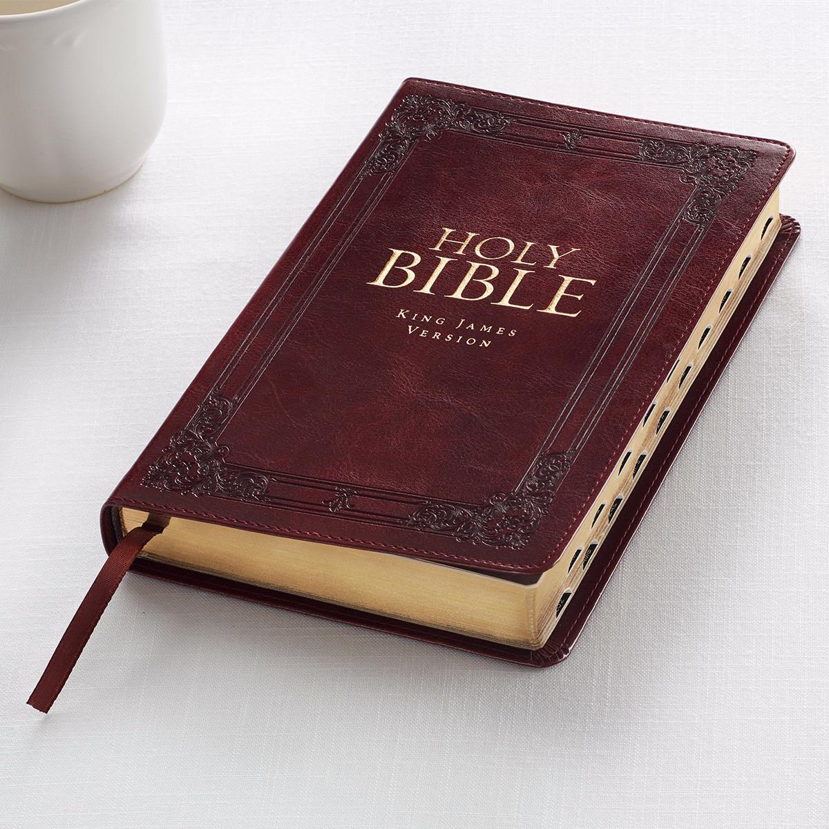 KJV Standard Size Gift Edition Bible-Burgundy Luxleather Indexed