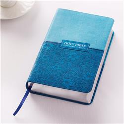 KJV Giant Print Bible-Blue & Teal Luxleather