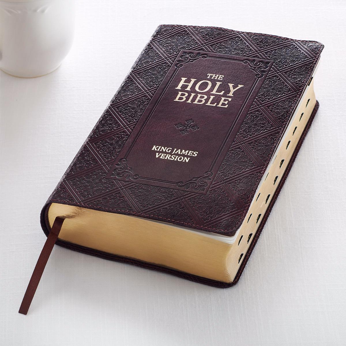KJV Giant Print Bible-Dark Brown Luxleather Indexed