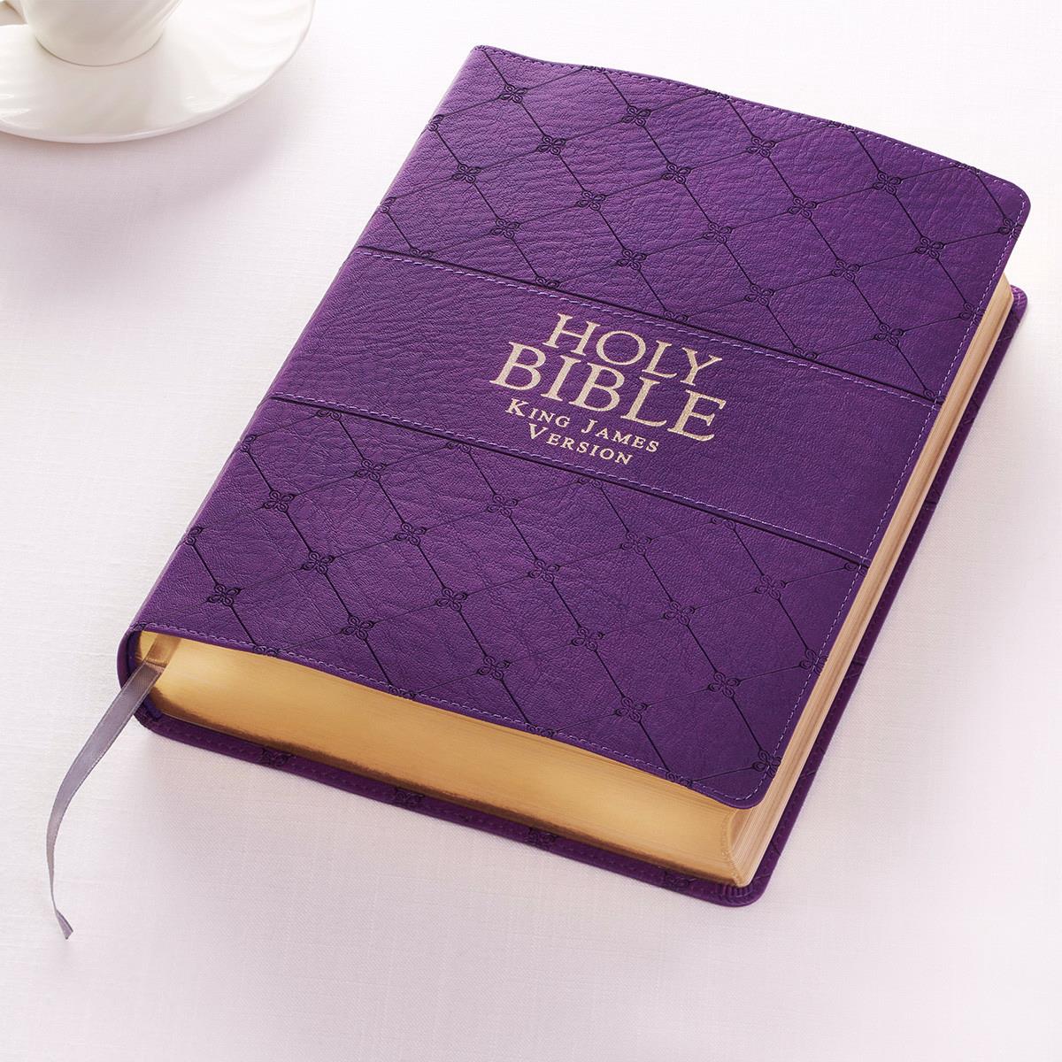 KJV Super Giant Print Bible-Purple Luxleather