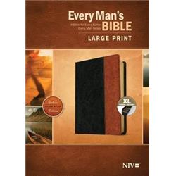 NIV Every Mans Bible Print Tu-Tone Indexed May, Black & Tan - Large