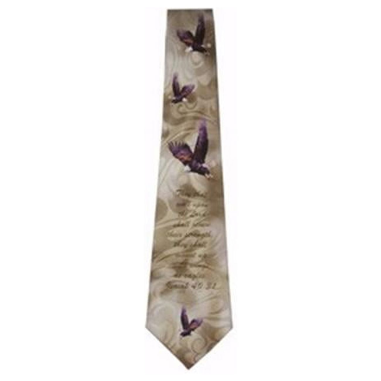 96972 Eagles Isaiah 40-31 Polyester Tie- Brown