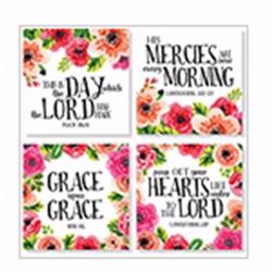 Picture of Carson Home Accents 190652 Square House Coasters - Floral Religion - 4 in. - Set of 4