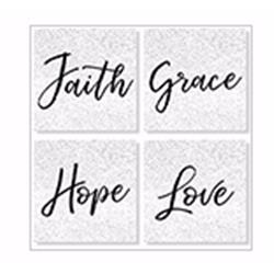 Picture of Carson Home Accents 190655 Square House Coasters - Classic - 4 in. - Set of 4