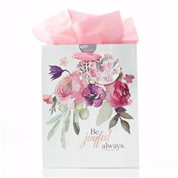 Picture of Christian Art Gifts 189347 Gift Bag - Be Joyful Always with Tag & Tissue - Medium