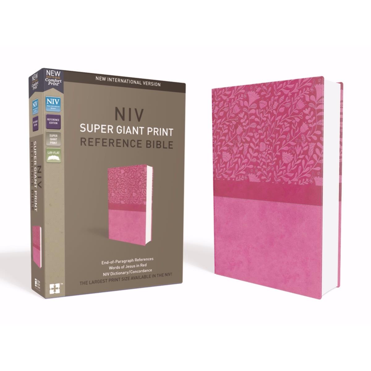 177284 NIV Super Giant Print Reference Bible - Cranberry Leathersoft Mar 2018