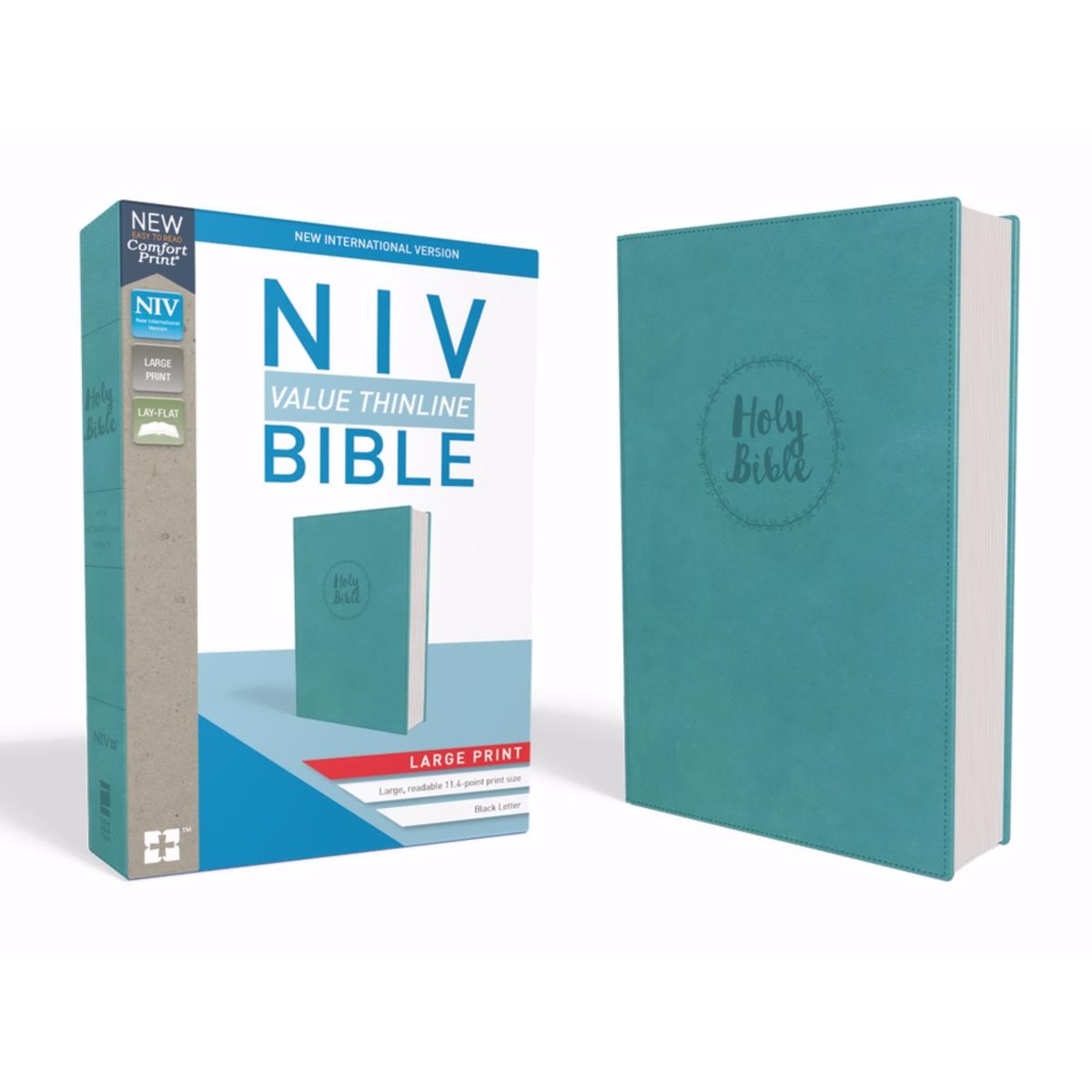 179000 NIV Value Thinline Bible & Large Print Comfort Print - Turquoise Leathersoft