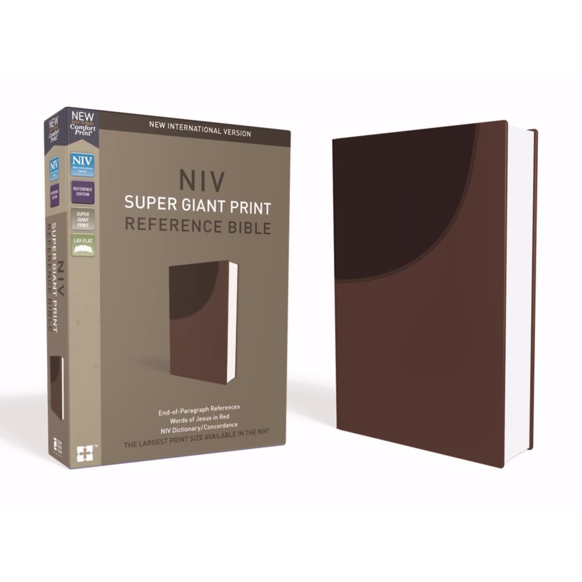 NIV Super Giant Print Reference Bible - Chocolate Leathersoft Mar 2018