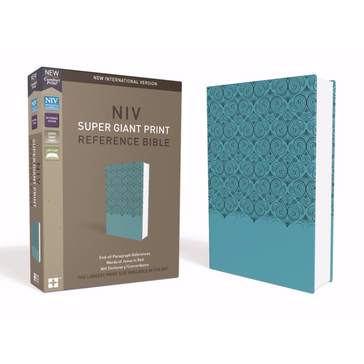 NIV Super Giant Print Reference Bible - Turquoise Leathersoft Mar 2018 - 16.5-Point Print Size