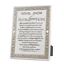89499 Desktop Plaque - Faith Hope Love - No. 40880