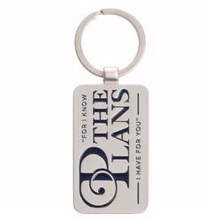 Christian Art Gifts The Plans - Jeremiah 29:11 Blue and Silver Metal Keychain Accessory for Women and Men