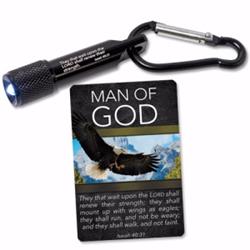 Picture of Christian Tools of Affirmation 151788 Mini LED with Carabiner - Man of God Flashlight