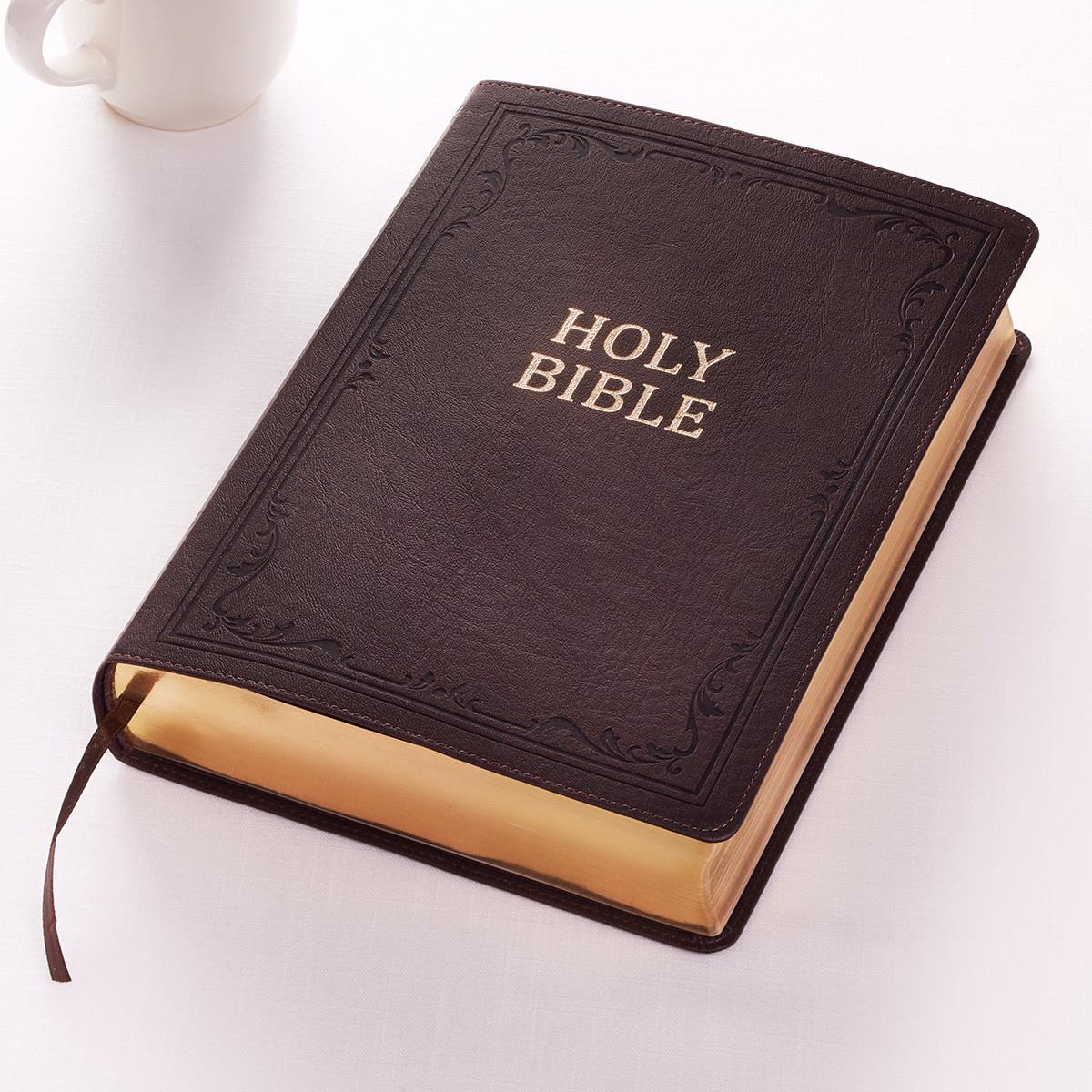 King James Version Super Giant Print Bible, Brown LuxLeather