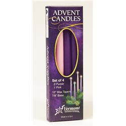 10 in. Advent Candle Set, Purple & Pink
