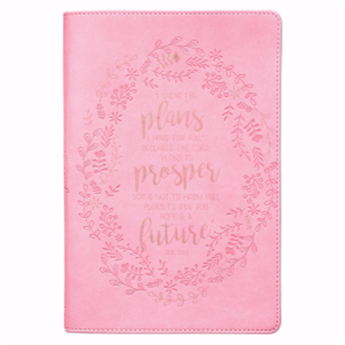 Journal Classic Lux Leather I Know the Plans, Pink