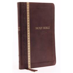 151367 KJV Thinline Bible, Comfort Print - Brown Leathersoft Indexed