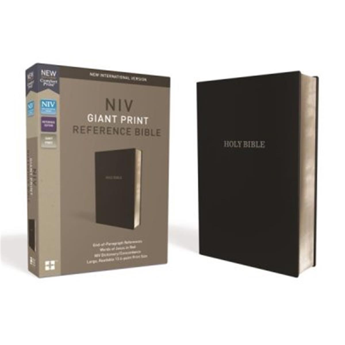 Picture of Zondervan 200370 NIV Giant Print Reference Bible, Comfort Print - Black Leather-Look