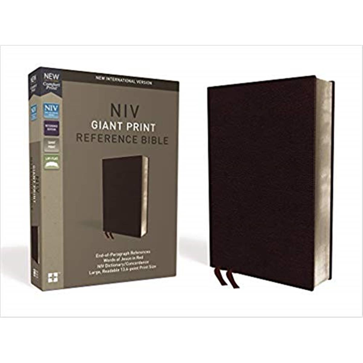200361 NIV Giant Print Reference Bible, Comfort Print - Burgundy Bonded Leather