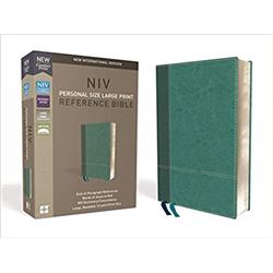 Picture of Zondervan 200357 NIV Large Print Reference Bible & Personal Size&#44; Comfort Print - Turquoise Leather Soft