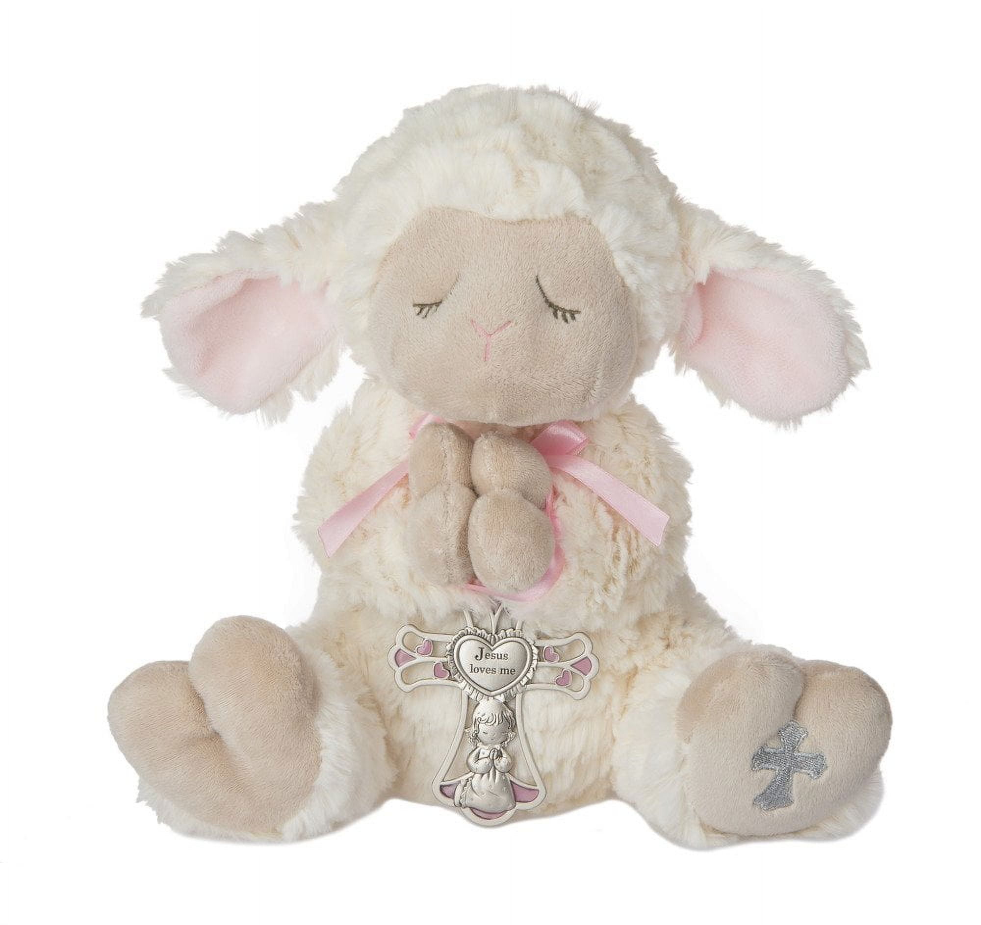 Picture of Ganz USA 163130 Plush-Serenity Lamb with Crib Cross-Girl