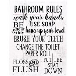 Picture of Beechdale Frames 171740 9 x 12 in. Bathroom Rules Rustic Pallet Art